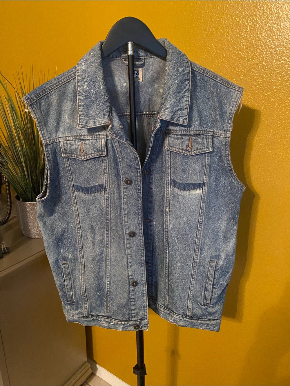 Class Club Denim Jacket with Bulldog Patch - Blue